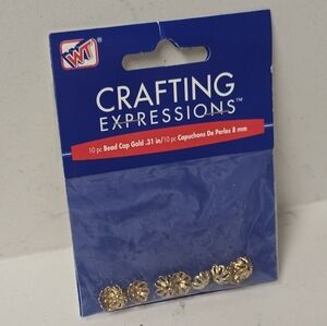 10 Gold Bead Caps